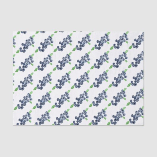 ブルーベリー果実水カラーフードベリー模様 薄葉紙 (正面)
