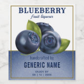 ブルーベリー果実 ワインラベル (シングルラベル)