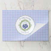 ブルーベリー格子状ブルーティアウェイ紙ランチョンマット ペーパーパッド (折り畳み)