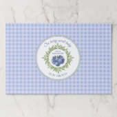 ブルーベリー格子状ブルーティアウェイ紙ランチョンマット ペーパーパッド (正面)