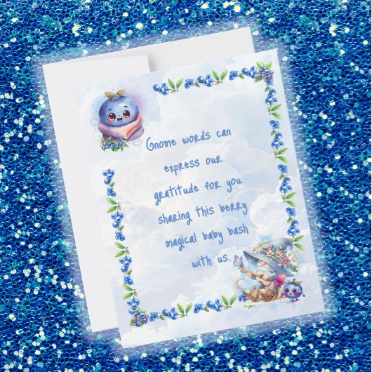 ブルーベリー格言ベビーシャワーありがとう サンキューカード