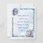 ブルーベリー格言ベビーシャワーありがとう サンキューカード (正面)