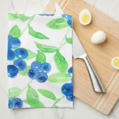 ブルーベリー水の色パターン キッチンタオル (四つ折り)