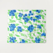 ブルーベリー水の色パターン タペストリー (正面(横))