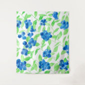 ブルーベリー水の色パターン タペストリー (正面)