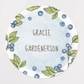 ブルーベリー水彩カスタム食品ラベル ラベル (デザイン1)