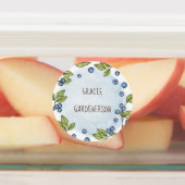 ブルーベリー水彩カスタム食品ラベル ラベル (貼付)