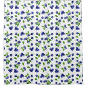 ブルーベリー水彩ベリーキッチンキュートフルーツ シャワーカーテン (正面)