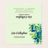 ブルーベリー水絵を描色 名刺 (外部フラット)