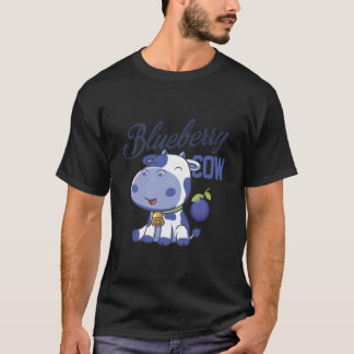 ブルーベリー牛 かわいい モーモー ファーム アニマル かわいい ヘ Tシャツ