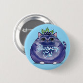 ブルーベリー猫、半猫半ブルーベリーファット猫 缶バッジ (正面&裏面)