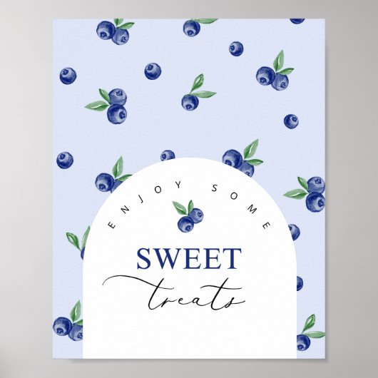 ブルーベリー甘いお菓子の誕生日パーティー ポスター (正面)