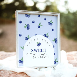 ブルーベリー甘いお菓子の誕生日パーティー ポスター