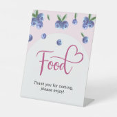 ブルーベリー甘い水の色の女の子ベビーシャワー食品 台座サイン (正面)