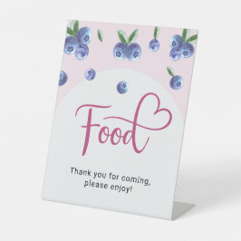 ブルーベリー甘い水の色の女の子ベビーシャワー食品 台座サイン