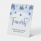 ブルーベリー甘い水の色の少年の赤ちゃんシャワーの好意 台座サイン (正面)