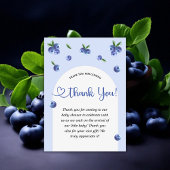 ブルーベリー甘い水の色の男の子の赤ちゃんシャワー サンキューカード