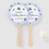 ブルーベリー甘い水の色の男の子の赤ちゃんシャワー ハンドファン (正面&裏面)