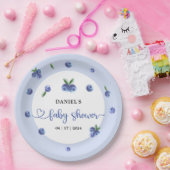 ブルーベリー甘い水の色の男の子の赤ちゃんシャワー ペーパープレート (パーティー)