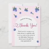 ブルーベリー甘い水の色ガールベビーシャワー サンキューカード (正面)