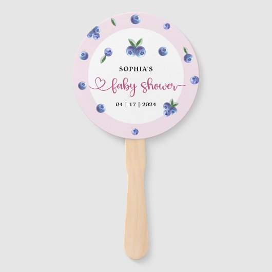 ブルーベリー甘い水の色ガールベビーシャワー ハンドファン (裏面)