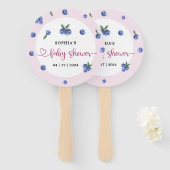 ブルーベリー甘い水の色ガールベビーシャワー ハンドファン (正面&裏面)