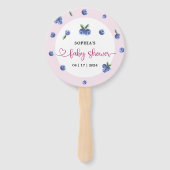 ブルーベリー甘い水の色ガールベビーシャワー ハンドファン (正面)