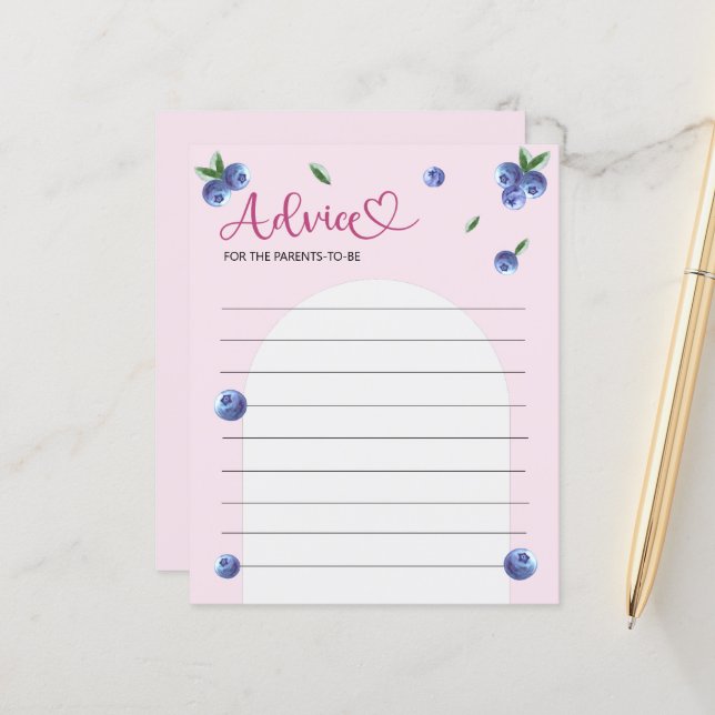 ブルーベリー甘い水の色ベビーシャワーアドバイスゲーム (正面/裏面インサイチュ)