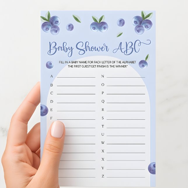 ブルーベリー甘い水の色ベビーシャワーABCゲーム (Blueberry Sweet Watercolor Baby Shower ABC Game)