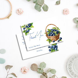 ブルーベリー甘い赤ちゃんシャワー サンキューカード