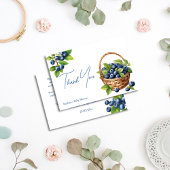 ブルーベリー甘い赤ちゃんシャワー サンキューカード