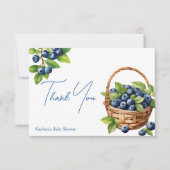 ブルーベリー甘い赤ちゃんシャワー サンキューカード (正面)