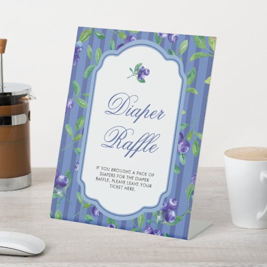 ブルーベリー甘おむつラッフルベビーシャワー 台座サイン (インサイチュ)