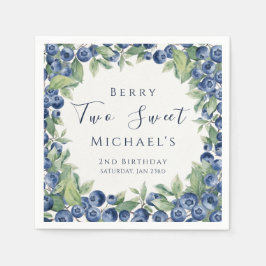 ブルーベリー男の子2歳の誕生日パーティー Two Sweet Berry スタンダードカクテルナプキン
