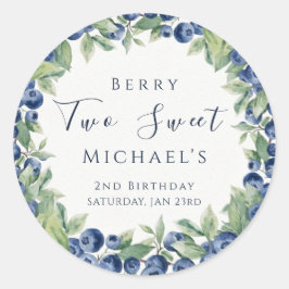 ブルーベリー男の子2歳の誕生日パーティー Two Sweet Berry ラウンドシール