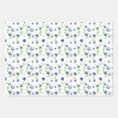 ブルーベリー白ピンク柄 ラッピングペーパーシート (正面)