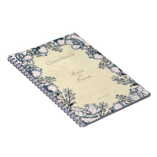 ブルーベリー素朴ミッ結婚ドサマーのゲストブック ノートブック (右側)