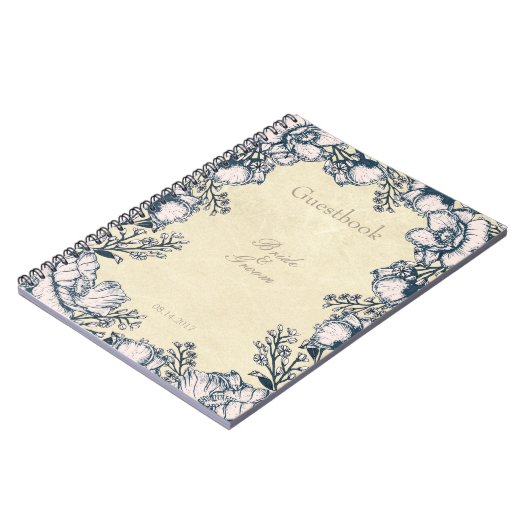 ブルーベリー素朴ミッ結婚ドサマーのゲストブック ノートブック (左側)
