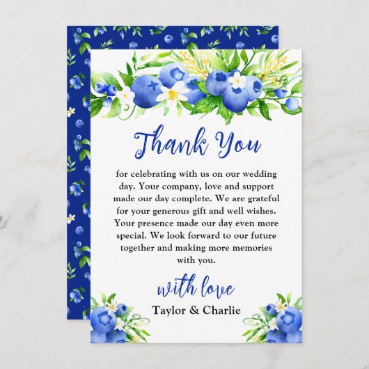 ブルーベリー結婚フローラ サンキューカード (正面/裏面)