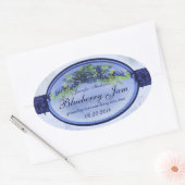 ブルーベリー缶詰ラベル3a 楕円形シール (封筒)