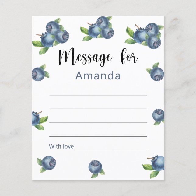 ブルーベリー誕生日タイムカプセルメッセージ (正面)