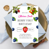 ブルーベリー誕生日パーティーの招待 招待状