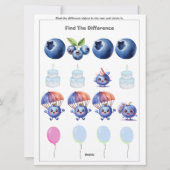 ブルーベリー誕生日プレショオラー幼児用ゲームカード シーズンカード (裏面)