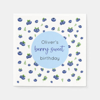 ブルーベリー誕生日ベリースイーツ スタンダードカクテルナプキン