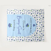 ブルーベリー誕生日ベリースイートバックドロップ タペストリー (正面(横))