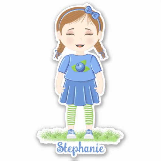 ブルーベリー誕生日 シール (正面)