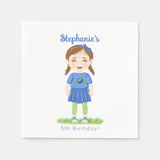 ブルーベリー誕生日 スタンダードカクテルナプキン (正面)