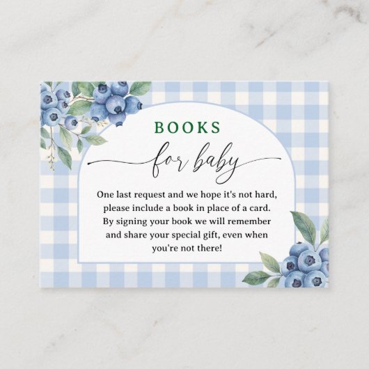ブルーベリー赤ちゃんシャワーベビー エンクロージャーカード (正面)