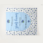 ブルーベリー1stバースデーベリーファースト背景 タペストリー (正面(横))