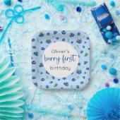 ブルーベリー1stバースデーベリーファースト ペーパープレート (パーティー)